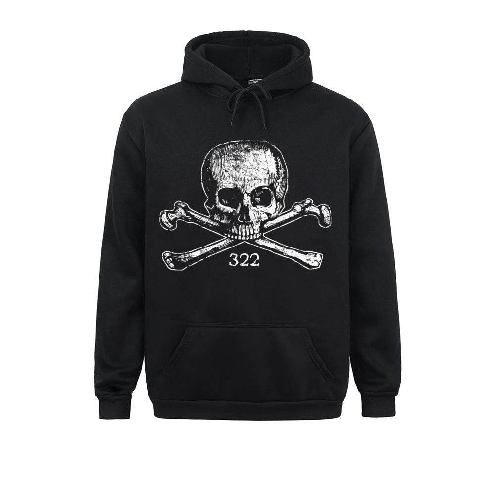 Men's Oversize Hoodie With Skull Print / Punk Style Hoodie / Male Skeleton Clothing