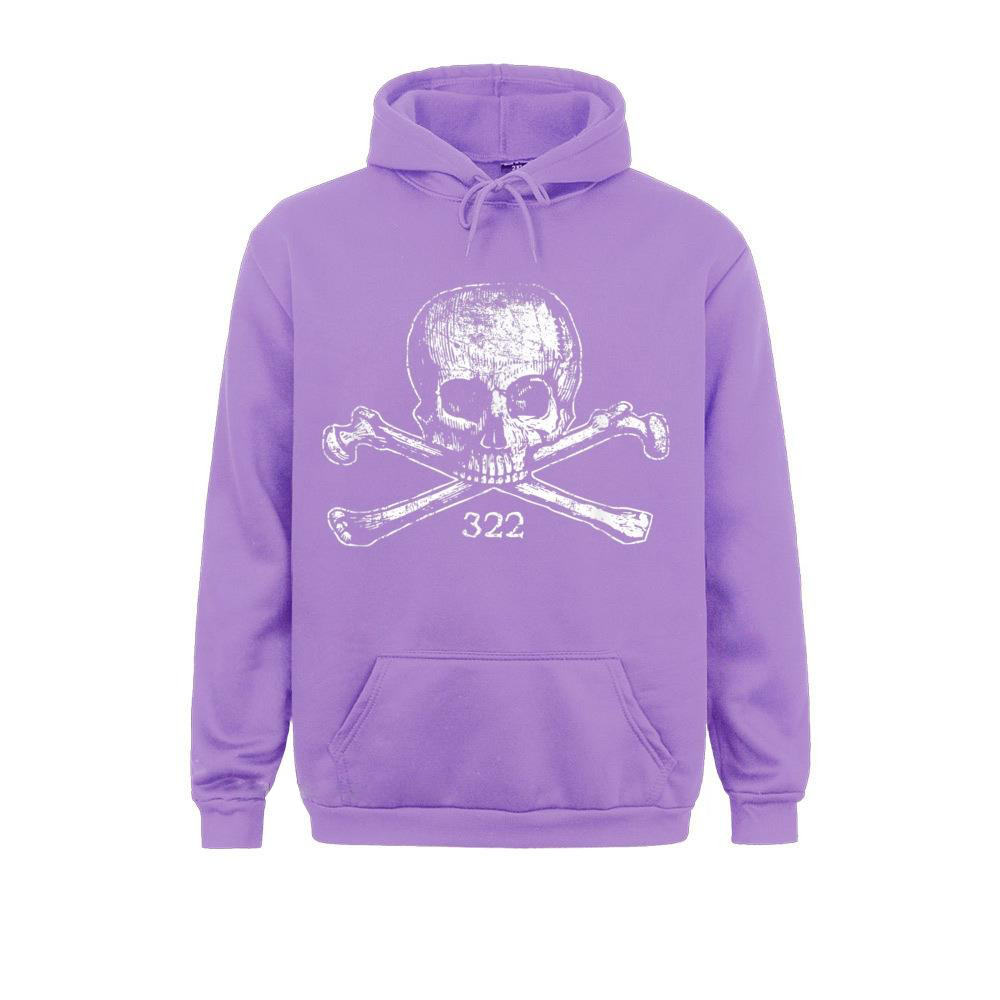 Men's Oversize Hoodie With Skull Print / Punk Style Hoodie / Male Skeleton Clothing