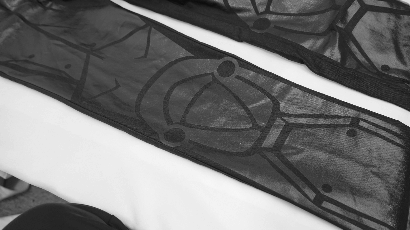 Men's PU Spliced Stripes Skinny Trousers / Casual Male Black Pants in Cyberpunk Style