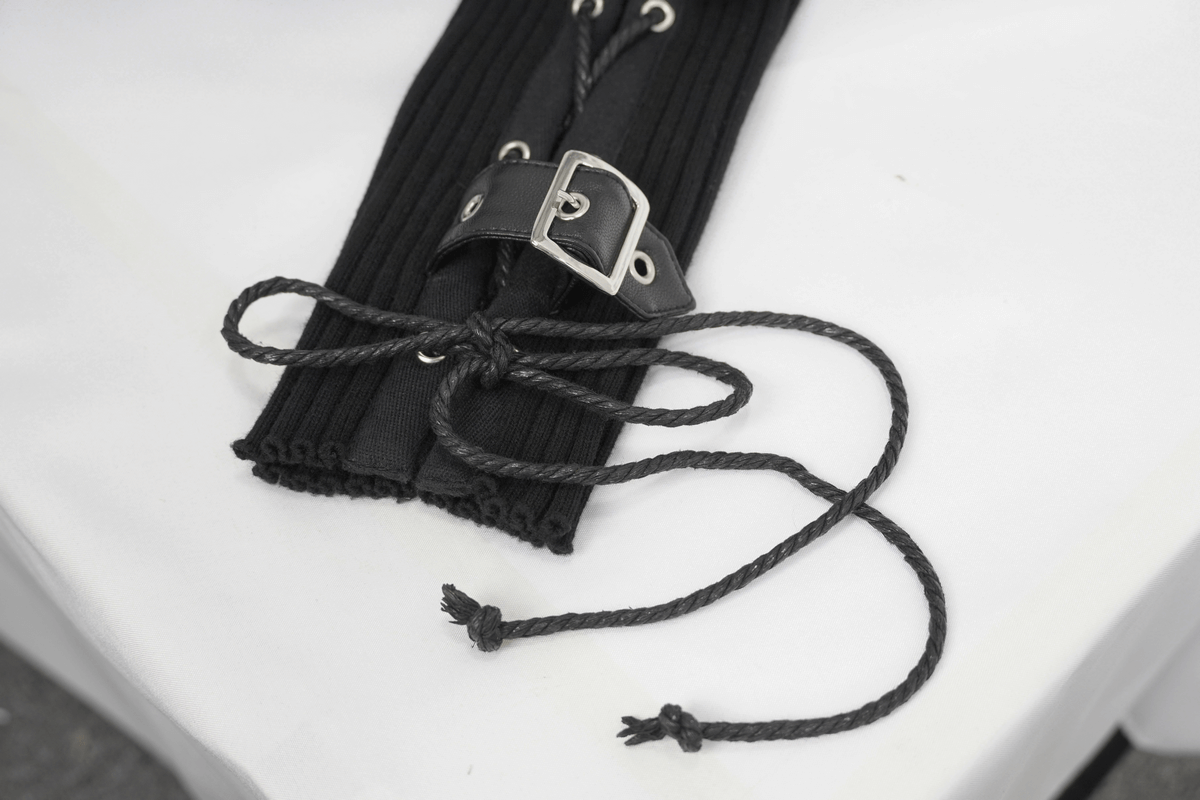 Men's Punk Asymmetry Sleeve Hoodie / Gothic Knit Sweater Hoody with Lace-up & Buckles on Sleeve