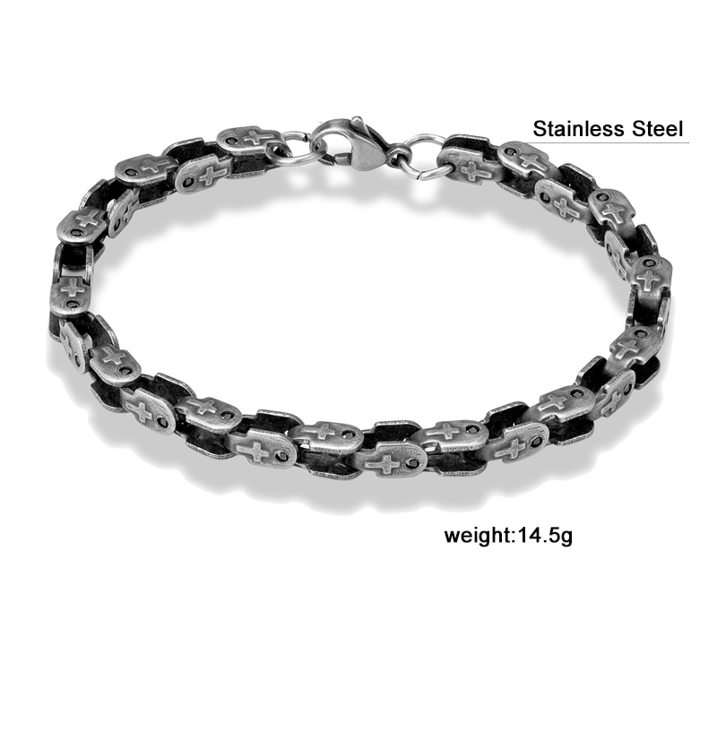 Men's Punk Style Bracelet / Stainless Steel Jewelry / Dark Gray Men's Bracelet