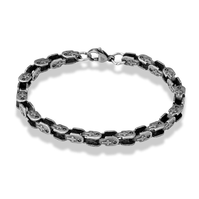 Men's Punk Style Bracelet / Stainless Steel Jewelry / Dark Gray Men's Bracelet