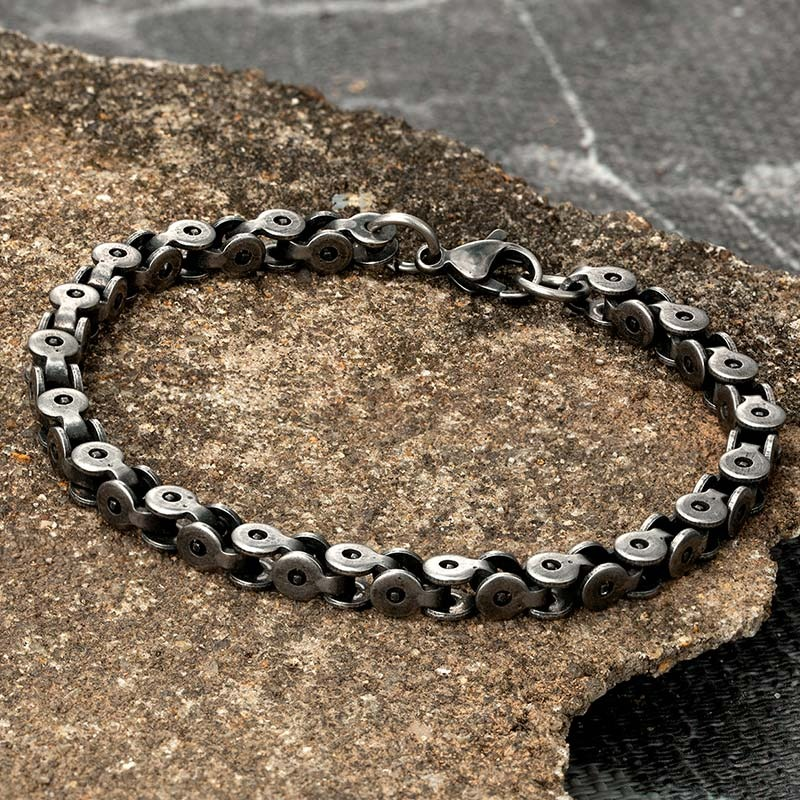Men's Punk Style Bracelet / Stainless Steel Jewelry / Dark Gray Men's Bracelet