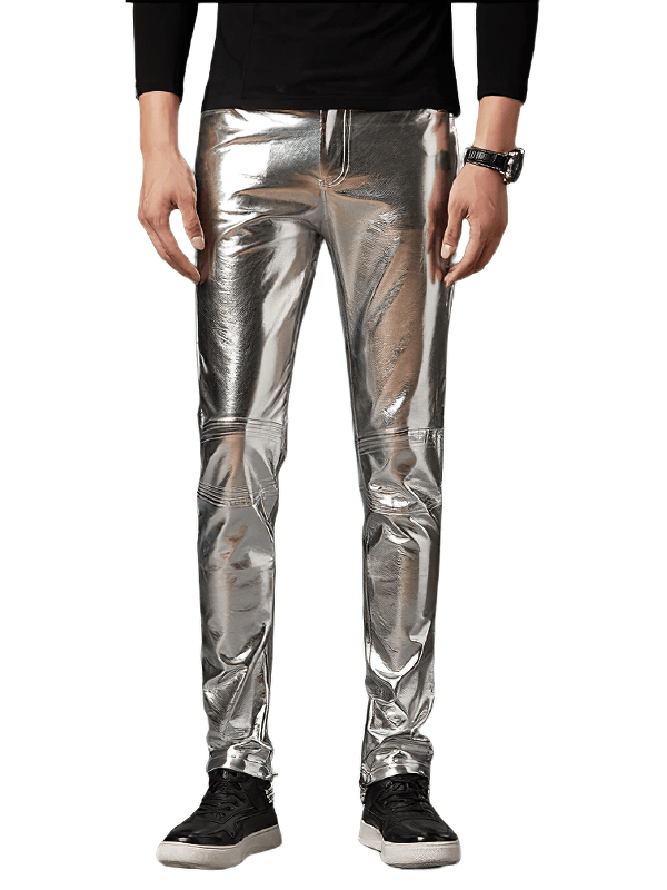 SALE of Men's Rock Style Shine Pants / Skinny Men's Vintage Pants - US