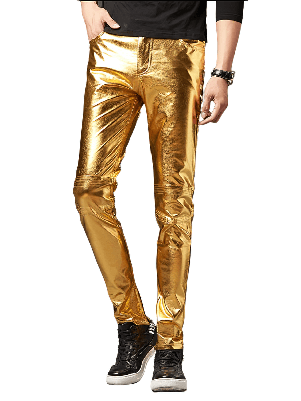 SALE of Men's Rock Style Shine Pants / Skinny Men's Vintage Pants - US