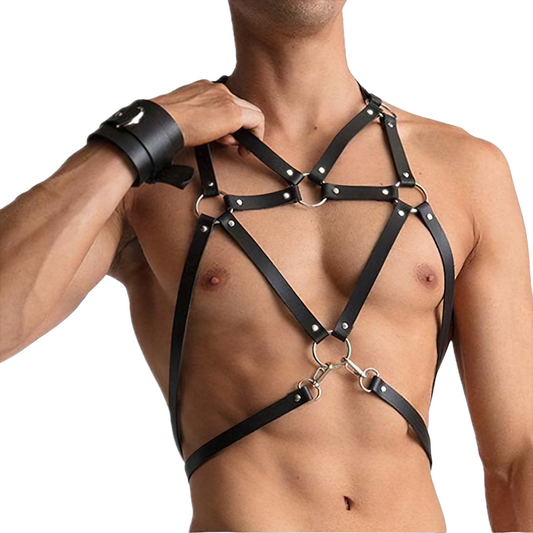 Men's Sexy PU Leather Adjustable Harness / Male BDSM Bondage Belts for Punk Style