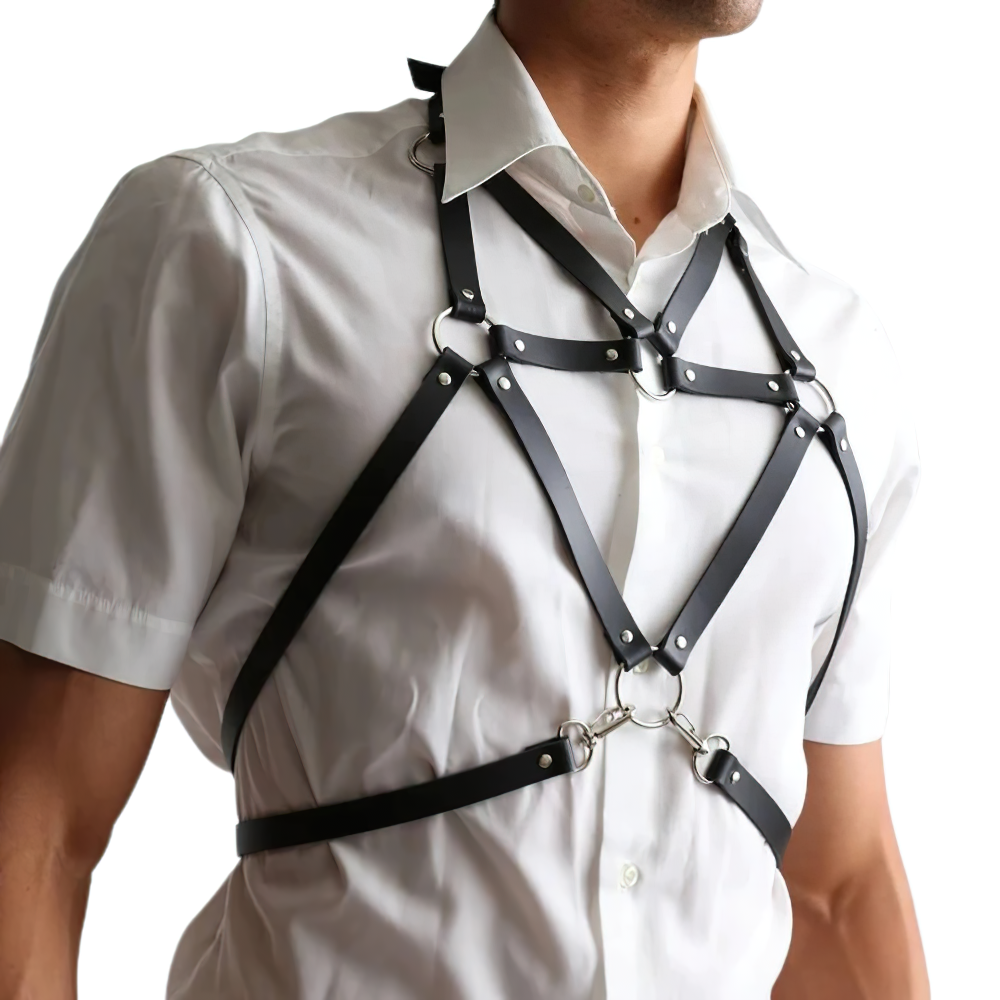 Men's Sexy PU Leather Adjustable Harness / Male BDSM Bondage Belts for Punk Style