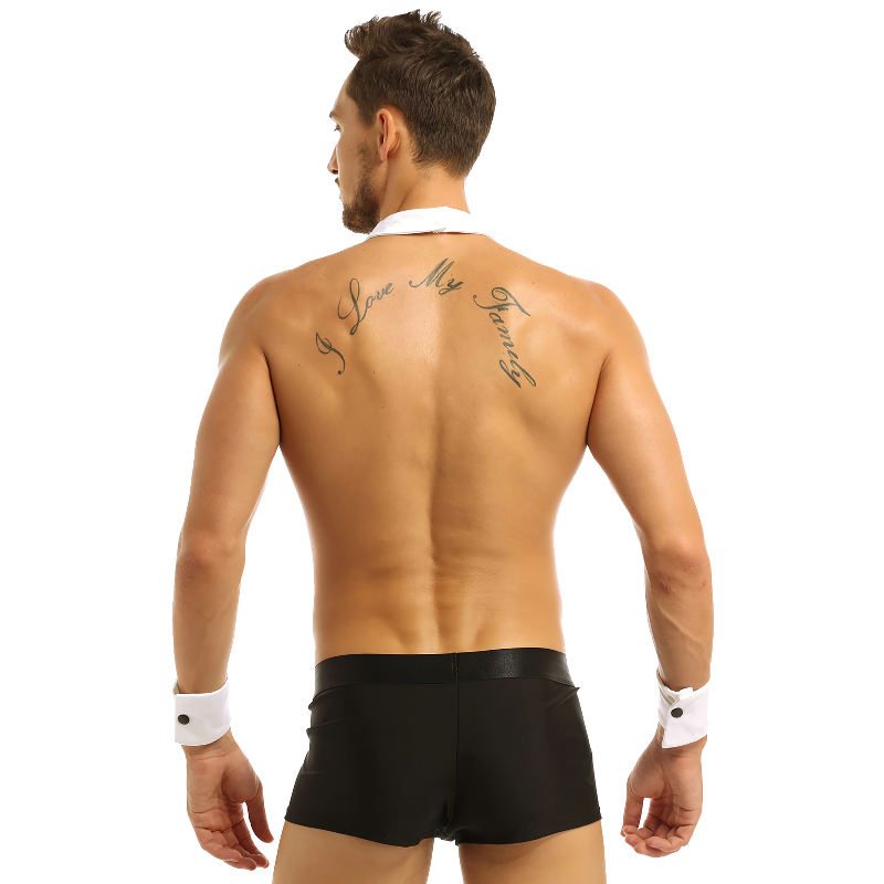 Men's Sexy Tuxedo Roleplay Costume Waiter / Boxer Underwear with Bow Tie