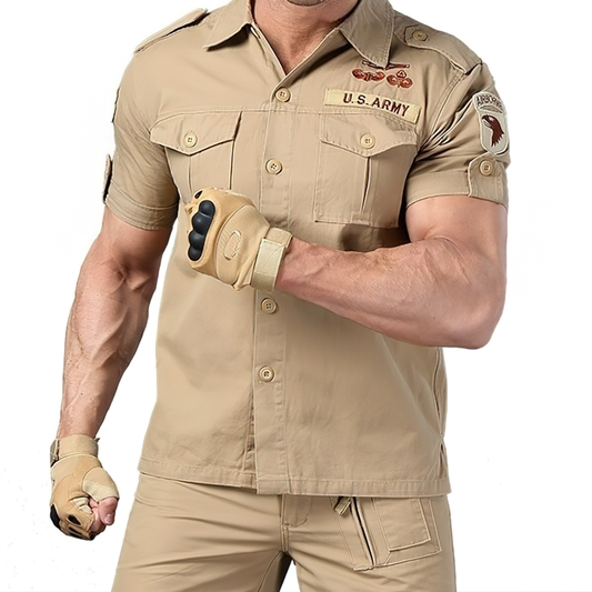 Men's Short Sleeve Military Shirts / Cotton Tactical Shirts / Army Shirts For Men