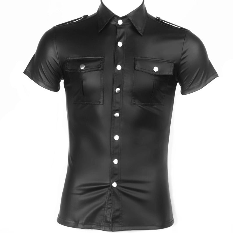 Men's Short Sleeve Shirt in Rock Style / Alternative style Clothing / Male Edgy clothing
