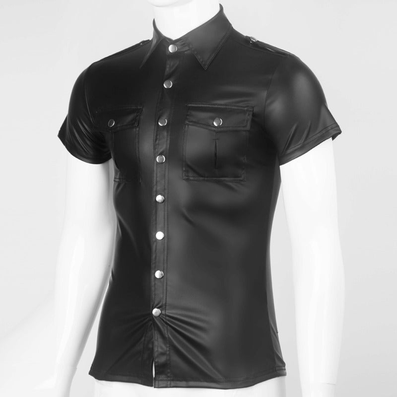 Men's Short Sleeve Shirt in Rock Style / Alternative style Clothing / Male Edgy clothing