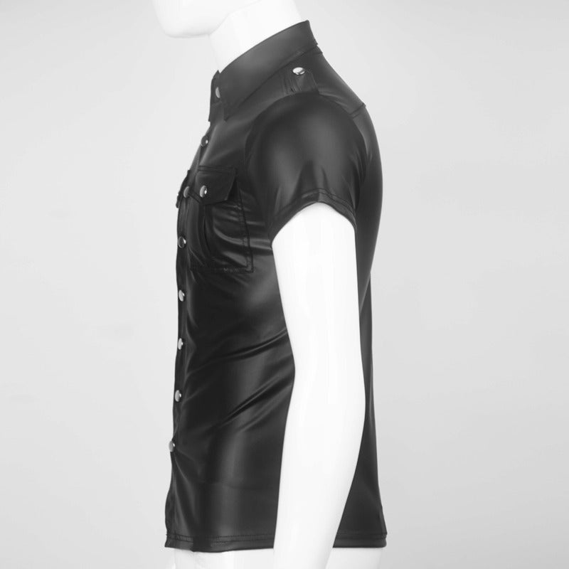 Men's Short Sleeve Shirt in Rock Style / Alternative style Clothing / Male Edgy clothing