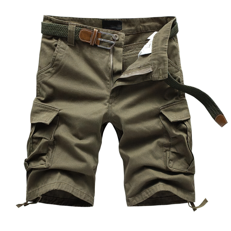Men's Solid Cargo Shorts / Casual Military Style Male Shorts / Beach Bermuda Short Pants