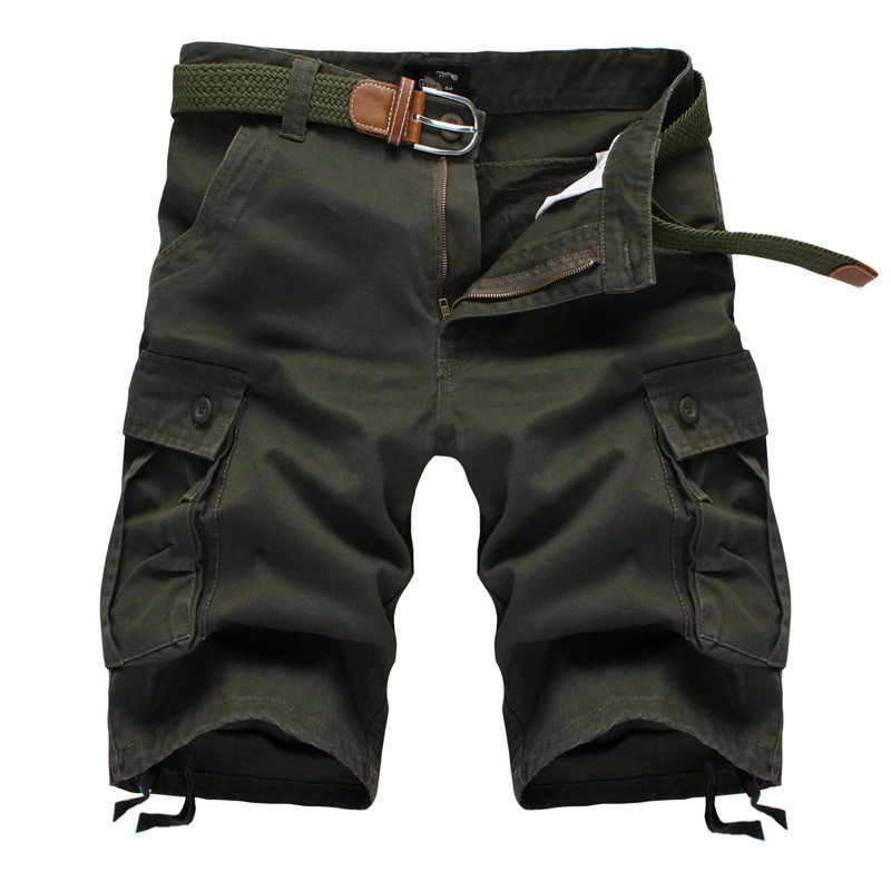 Men's Solid Cargo Shorts / Casual Military Style Male Shorts / Beach Bermuda Short Pants