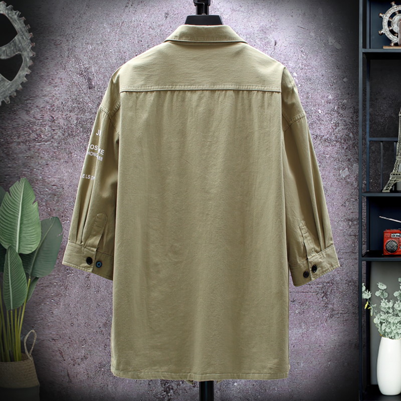 CLEARANCE / Men's Solid Military Short Sleeves Shirt / Cotton Breathable Chemise / Male Army Shirt