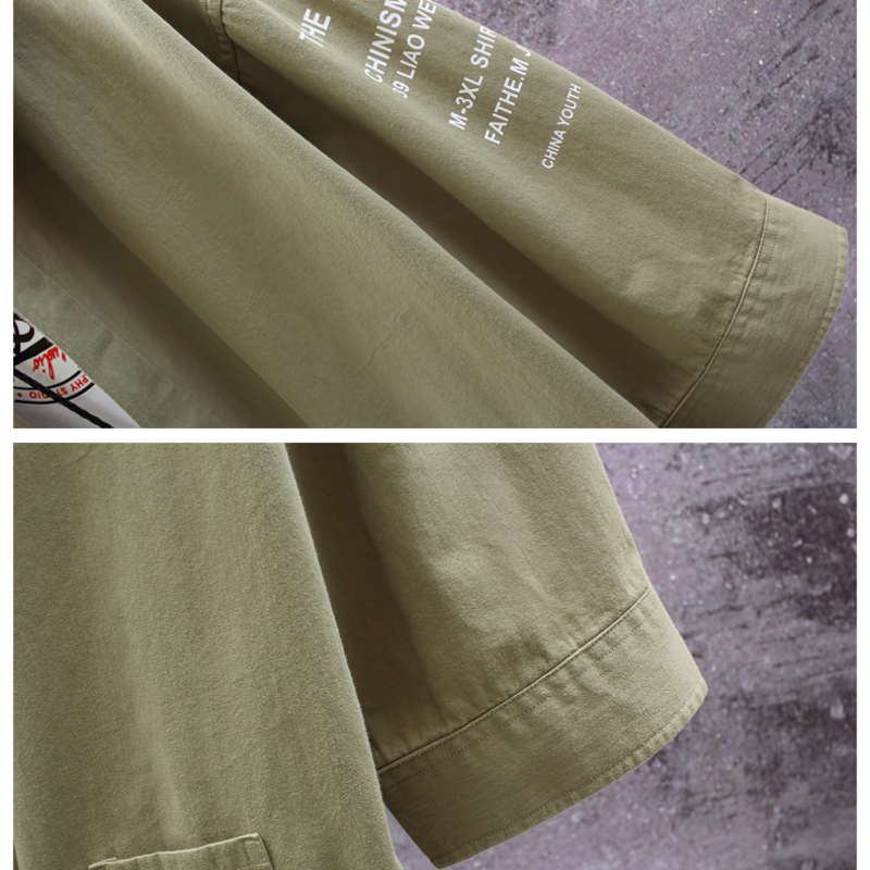 CLEARANCE / Men's Solid Military Short Sleeves Shirt / Cotton Breathable Chemise / Male Army Shirt