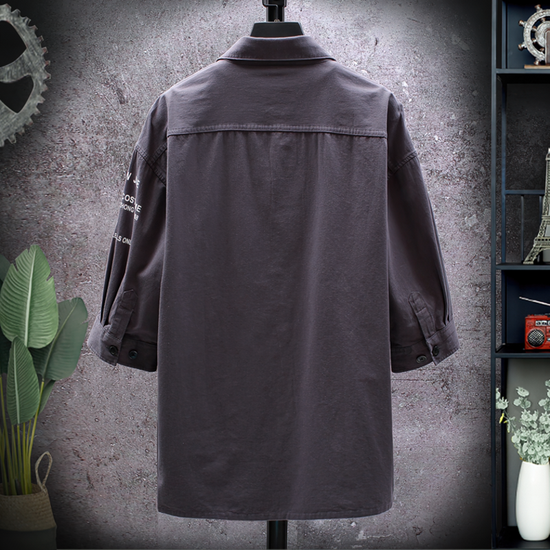 CLEARANCE / Men's Solid Military Short Sleeves Shirt / Cotton Breathable Chemise / Male Army Shirt