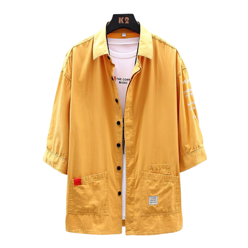 CLEARANCE / Men's Solid Military Short Sleeves Shirt / Cotton Breathable Chemise / Male Army Shirt