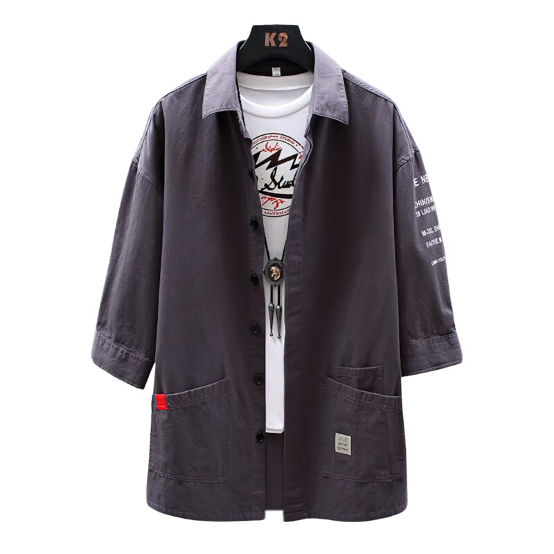 CLEARANCE / Men's Solid Military Short Sleeves Shirt / Cotton Breathable Chemise / Male Army Shirt