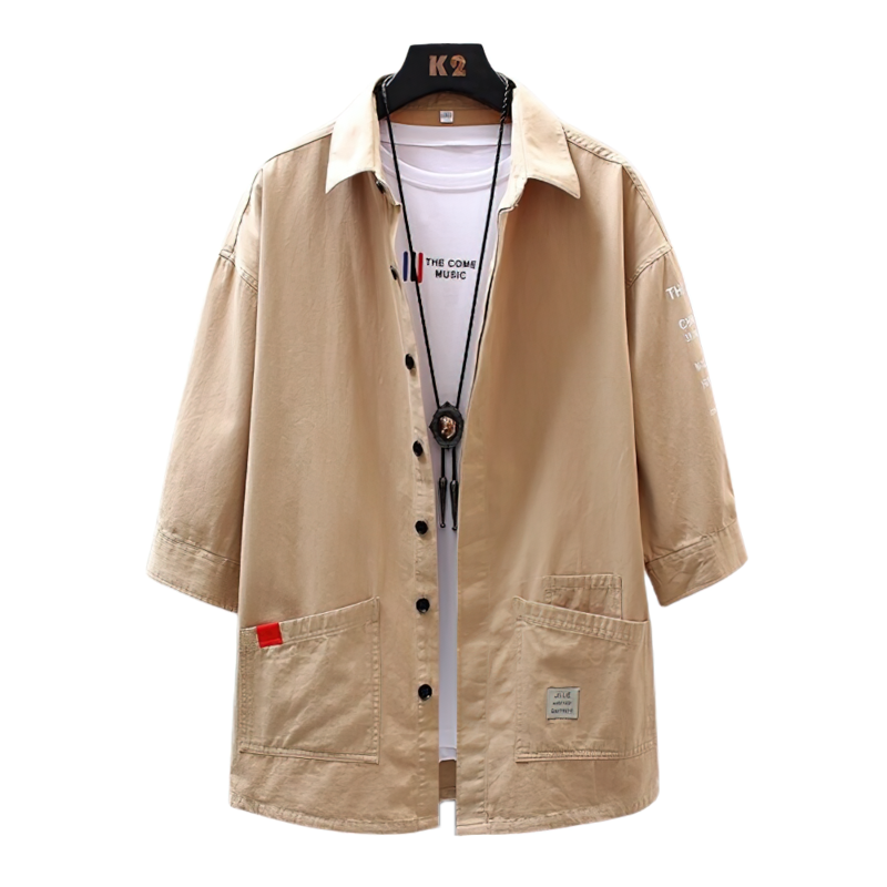 CLEARANCE / Men's Solid Military Short Sleeves Shirt / Cotton Breathable Chemise / Male Army Shirt