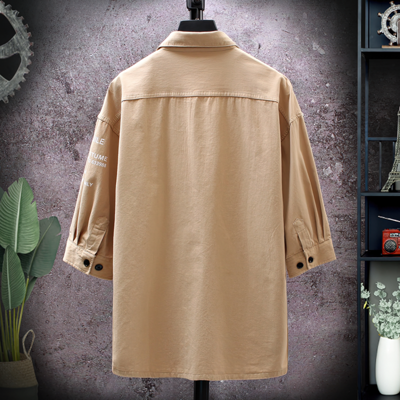 CLEARANCE / Men's Solid Military Short Sleeves Shirt / Cotton Breathable Chemise / Male Army Shirt