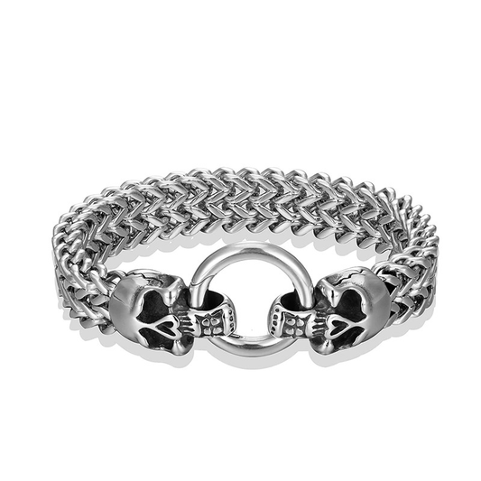 Men's Stainless Steel Skull Bracelet / Punk Male Jewelry / Fashion Hand Accessories