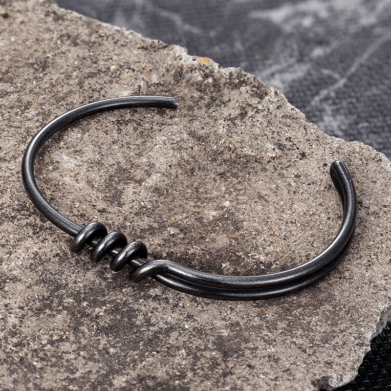 Men's Stainless Steel Vintage Dark Gray Bracelet / Cool Rock Style Jewelry For Men