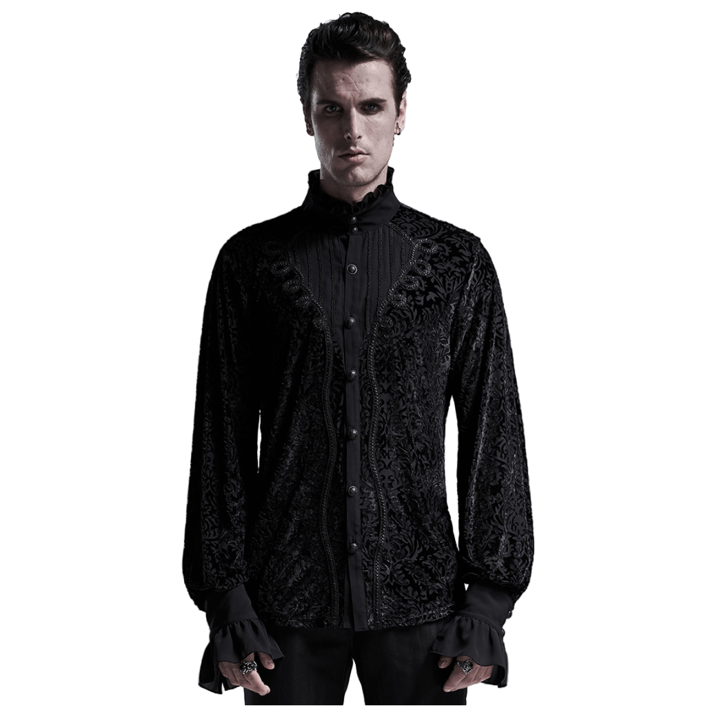 Men's Stylish Victorian-Inspired Lace-Up Gothic Shirt
