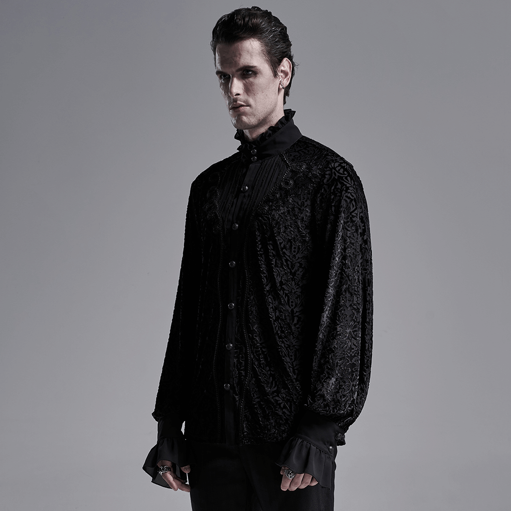 Men's Stylish Victorian-Inspired Lace-Up Gothic Shirt
