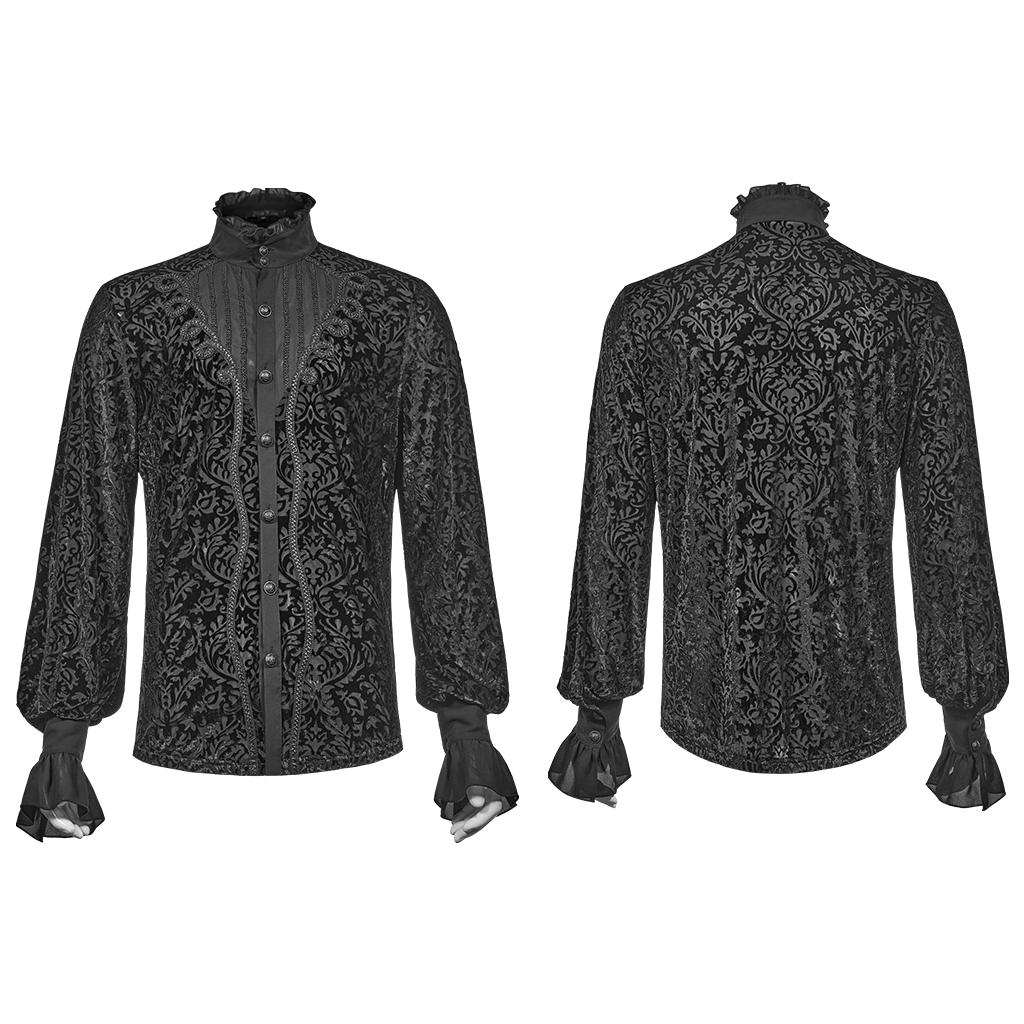 Men's Stylish Victorian-Inspired Lace-Up Gothic Shirt
