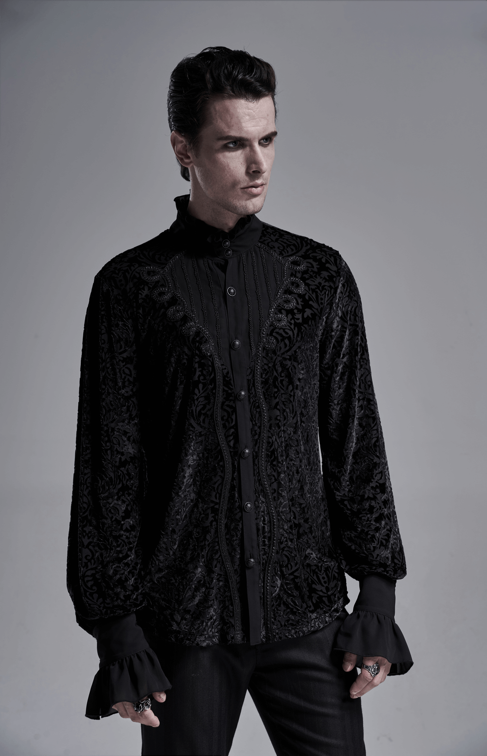 Men's Stylish Victorian-Inspired Lace-Up Gothic Shirt