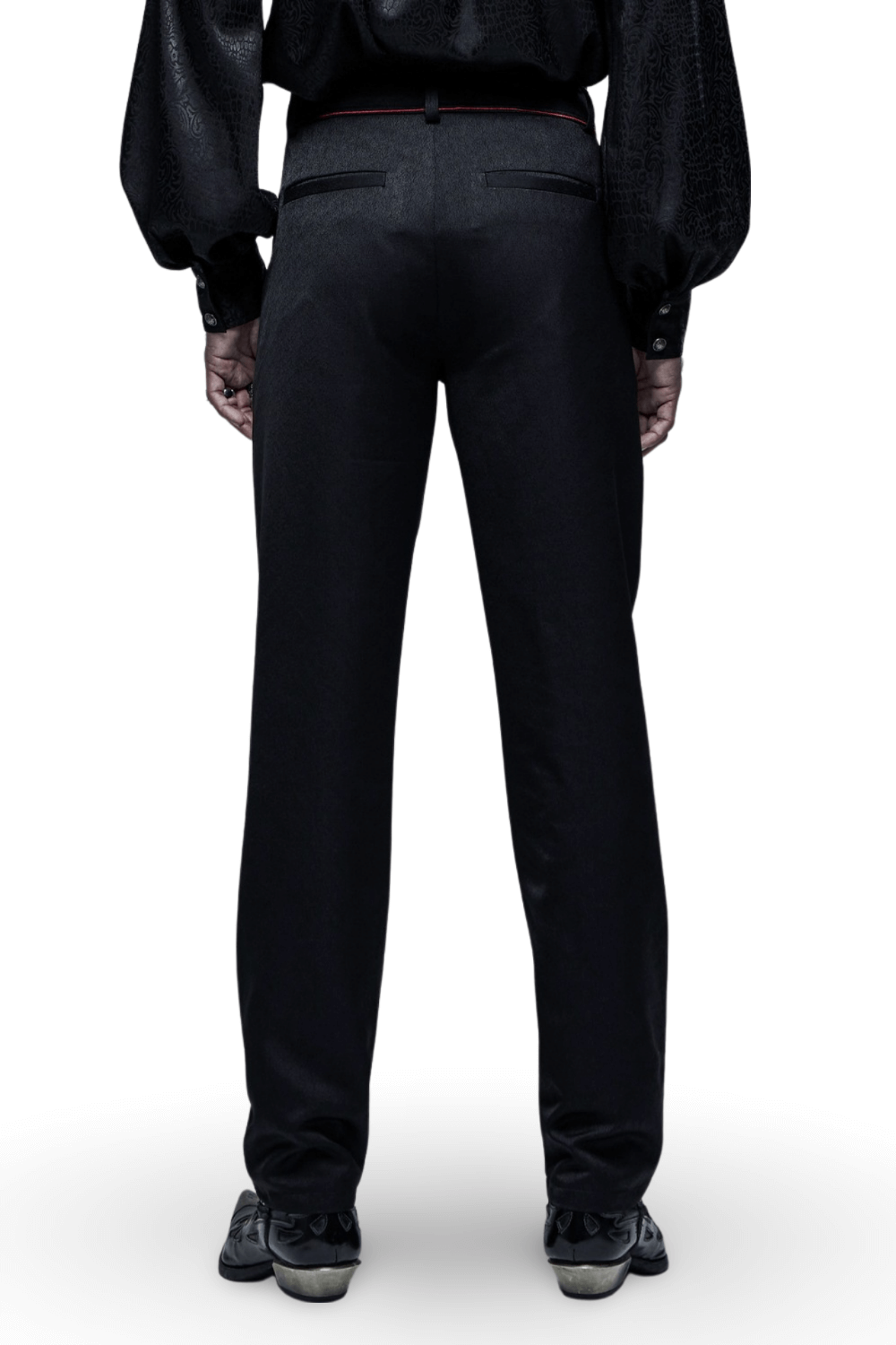 Men's Tailored Gothic Trousers with Embroidered Bat Accents
