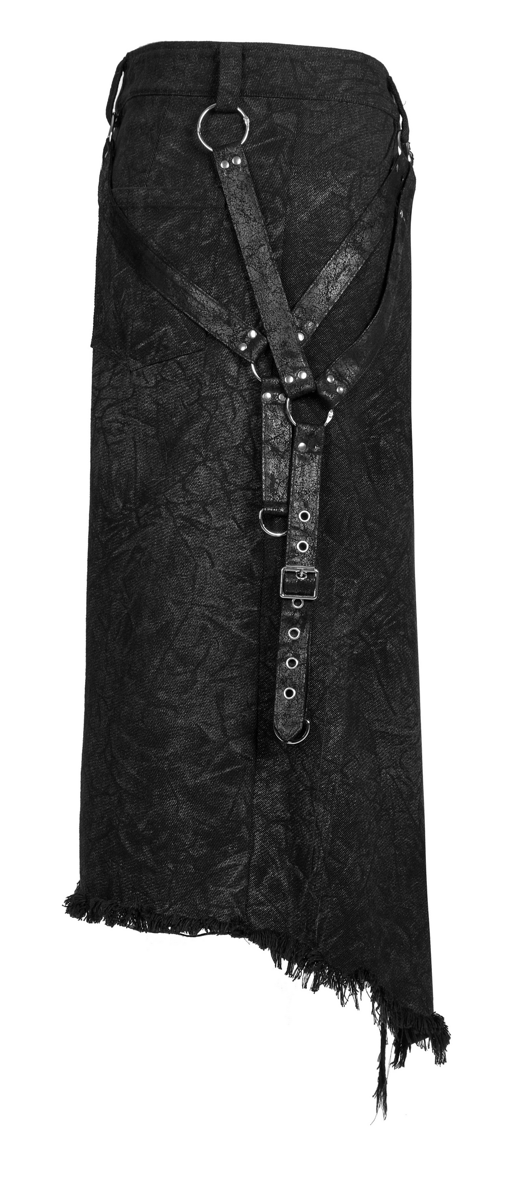 Men's Textured Gothic Kilt with Adjustable Belt