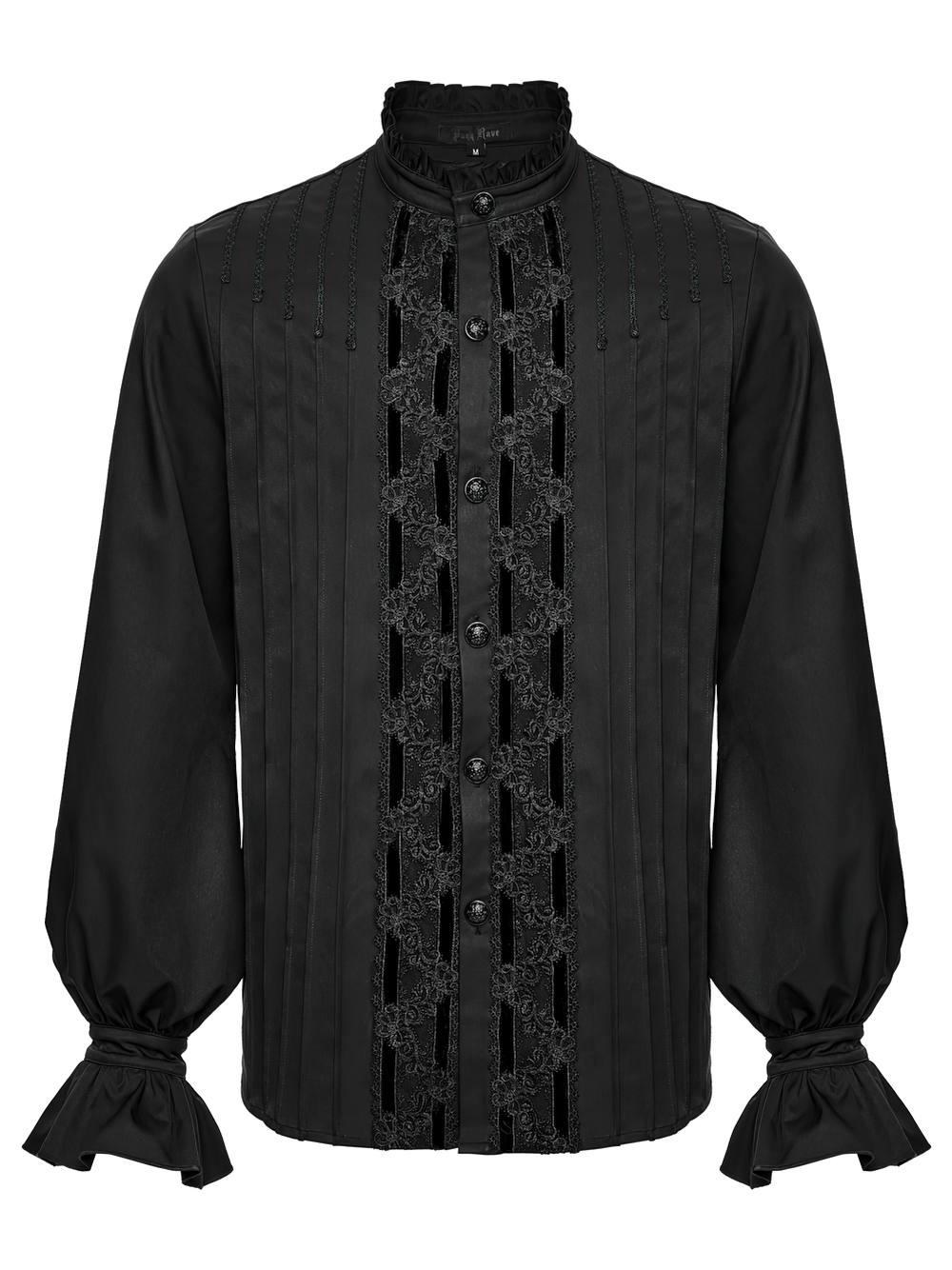 Men's Victorian Long Sleeve Shirt with Lace Details