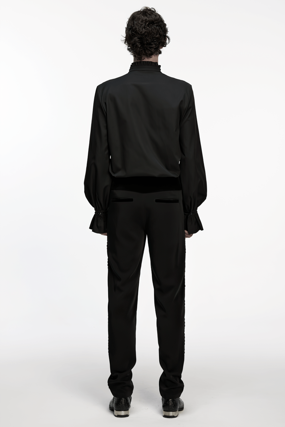 Men's Victorian Long Sleeve Shirt with Lace Details