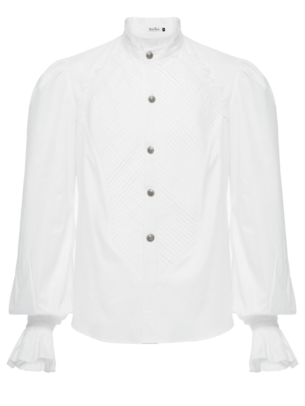 Men's Victorian Shirt with Ruffle Collar and Bubble Sleeves
