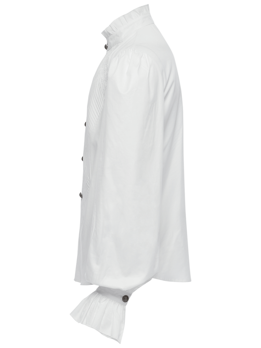 Men's Victorian Shirt with Ruffle Collar and Bubble Sleeves