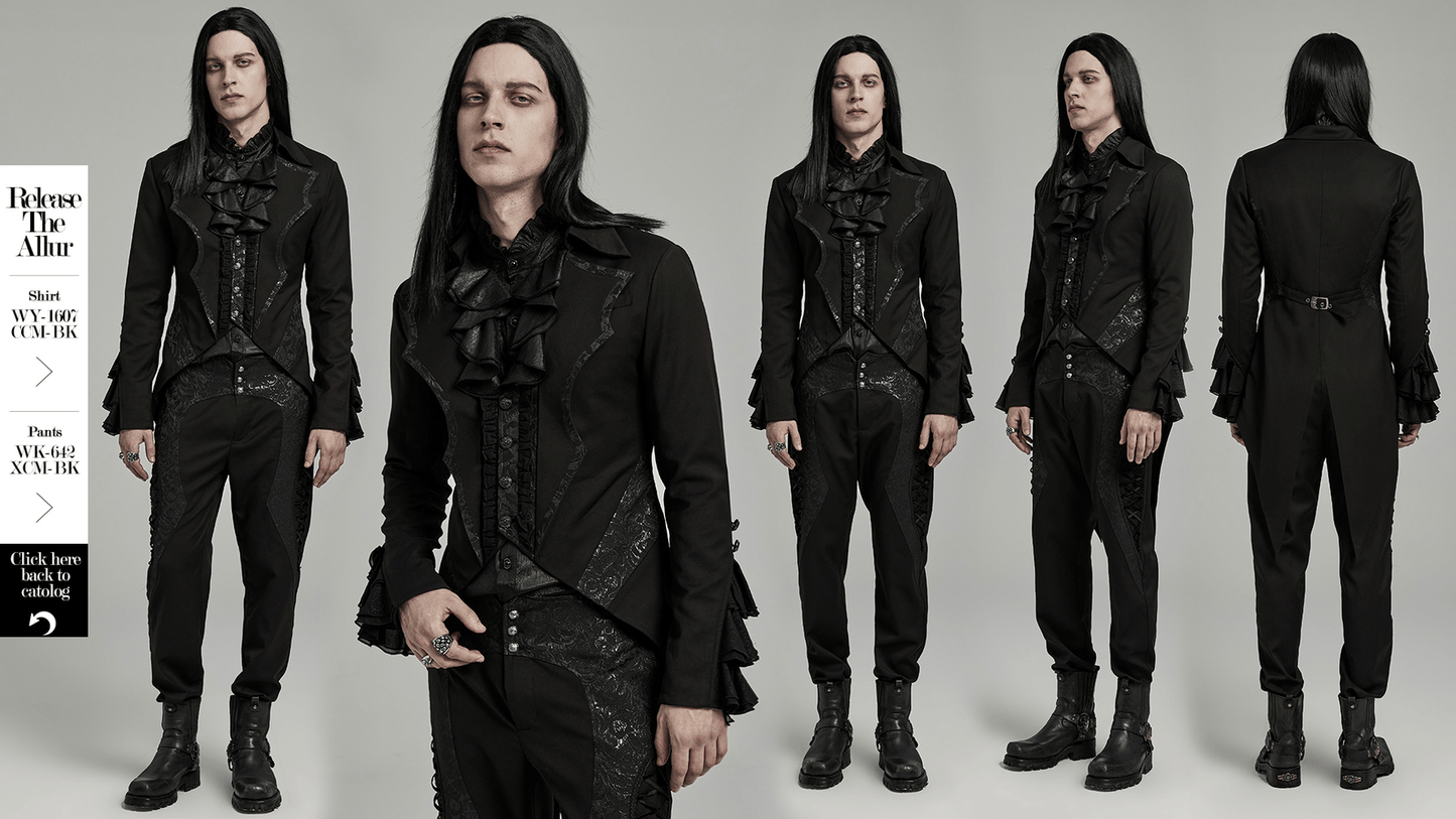 Men's Victorian Style Ruffle Cuff Gothic Jacket