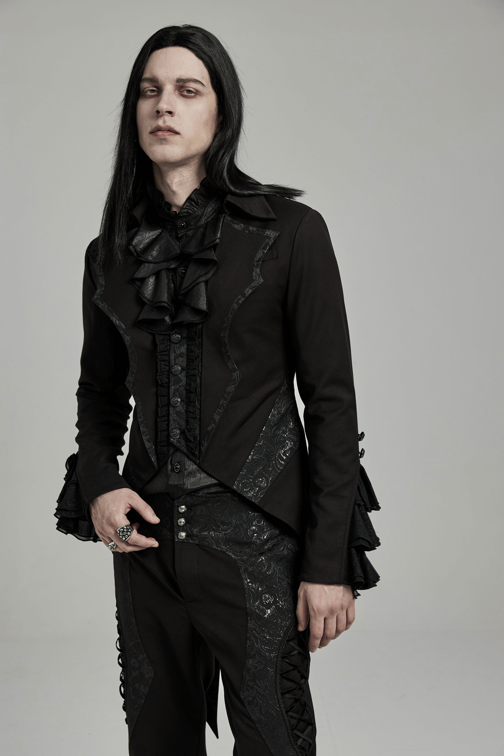 Men's Victorian Style Ruffle Cuff Gothic Jacket