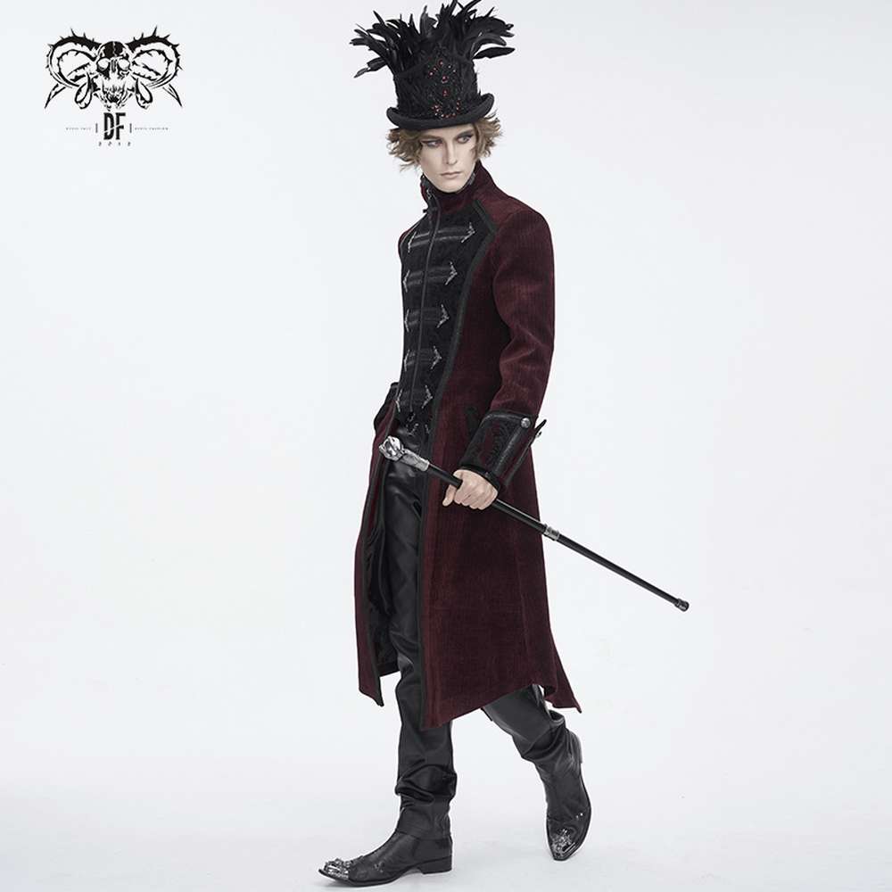 Men's Victorian Tailcoat with Chains with High-Collar