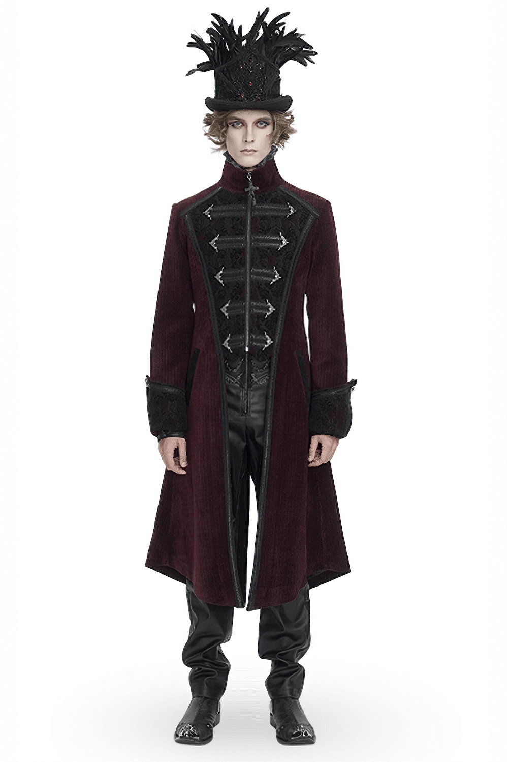 Men's Victorian Tailcoat with Chains with High-Collar