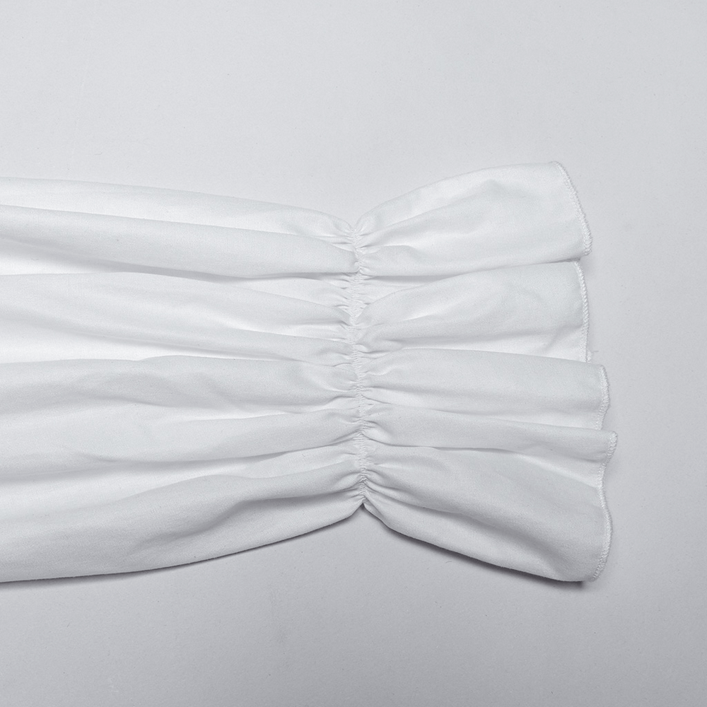 Men's Victorian White Shirt with Button Up and Ruffle