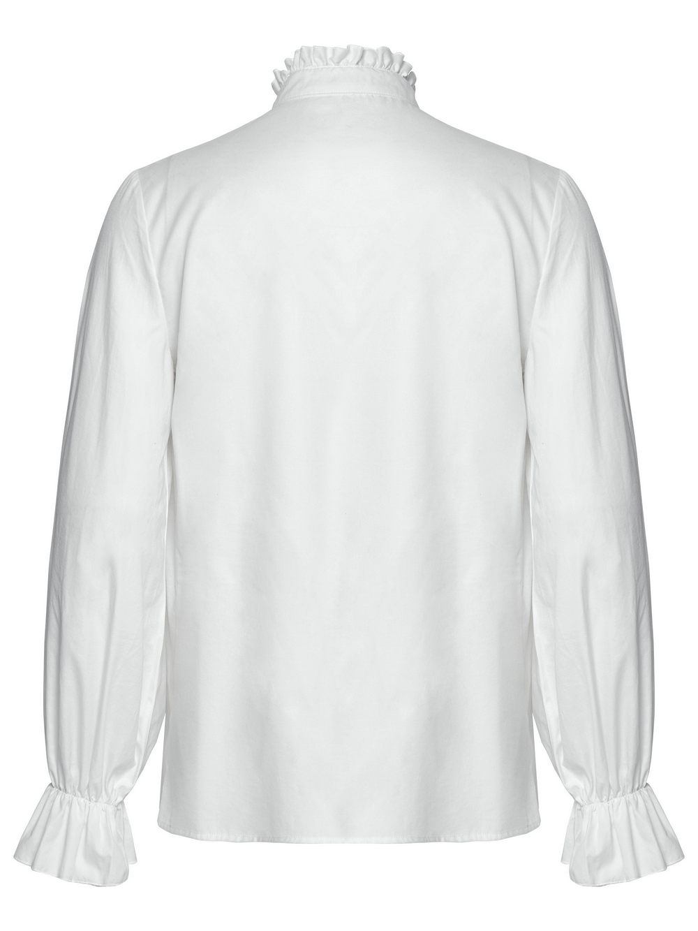 Men's Victorian White Shirt with Button Up and Ruffle