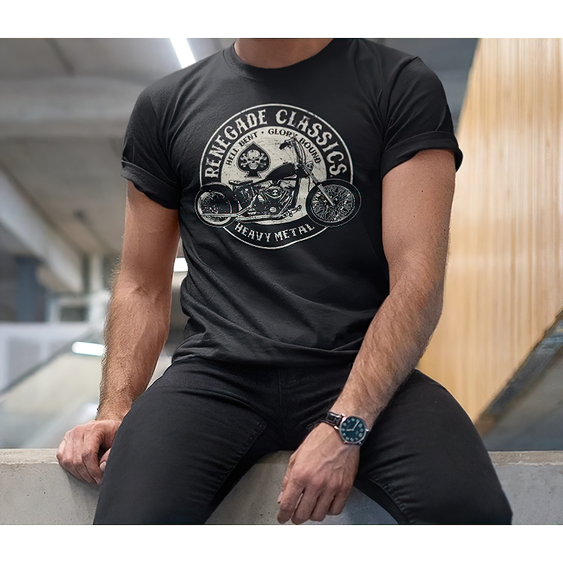 Men's Vintage Motorcycle T-Shirt / Retro Biker Men's Apparel