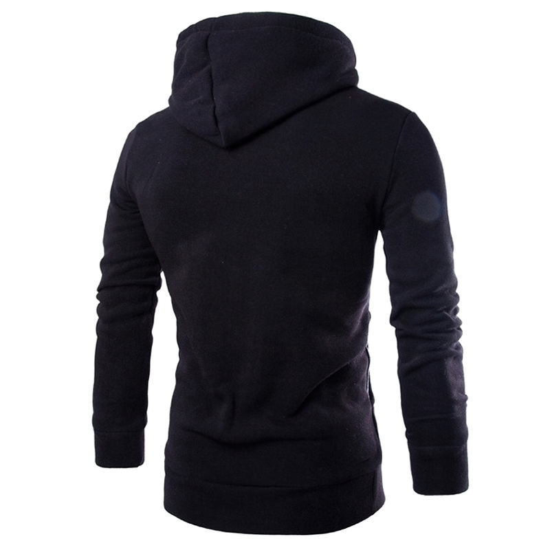 Men's Zipper Hoodies / Casual Solid Color Sweatshirts / Male Alternative Clothing