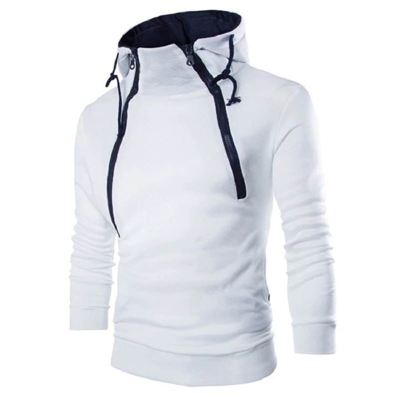 Men's Zipper Hoodies / Casual Solid Color Sweatshirts / Male Alternative Clothing