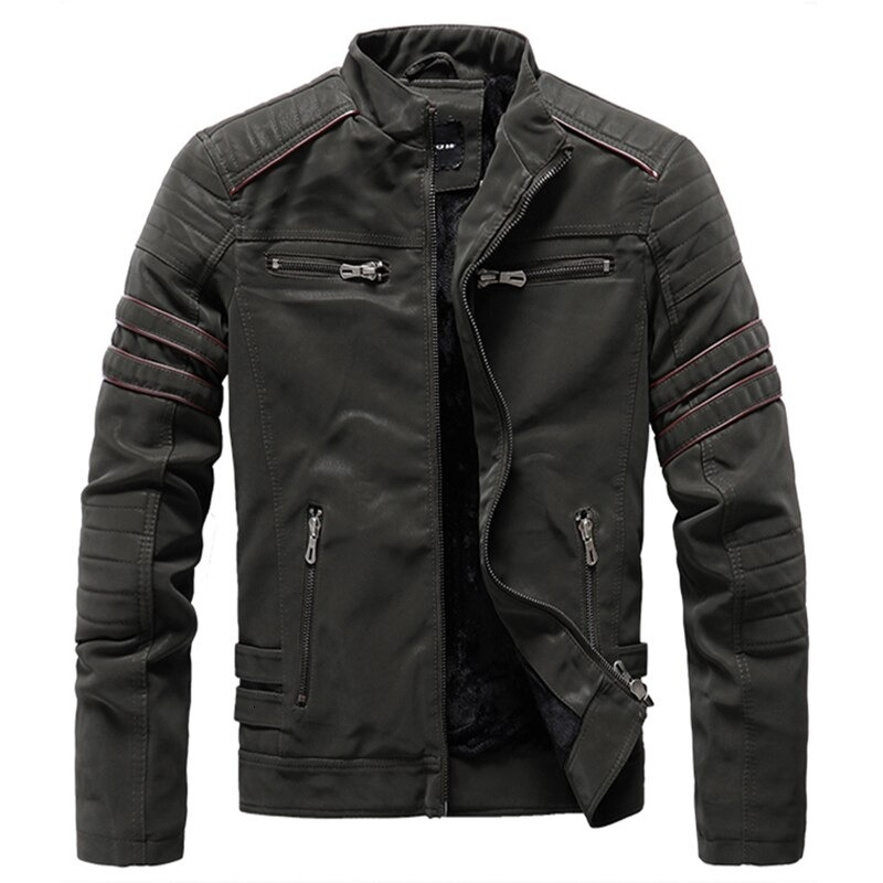 Men's Zipper Pu Leather Jackets / Trend Motorcycle Jacket / Alternative Clothing