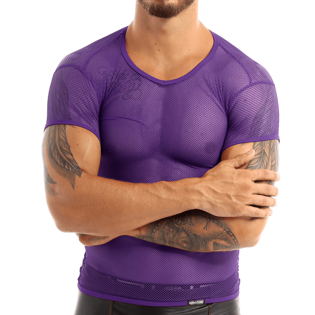 Mesh Top See Through Fishnet Vest T-Shirt / Breathable Top for Men in Alternative Style
