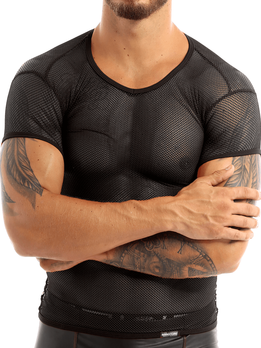 Mesh Top See Through Fishnet Vest T-Shirt / Breathable Top for Men in Alternative Style