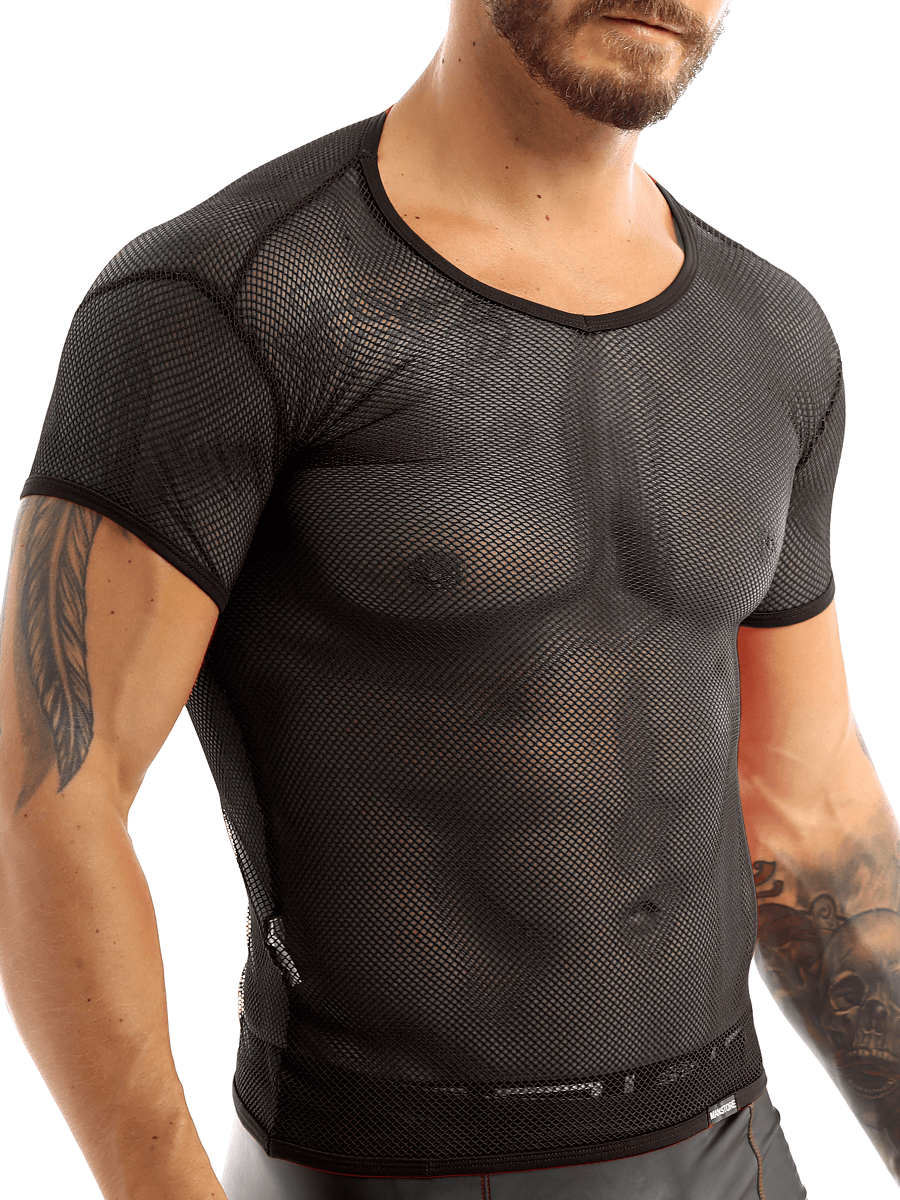 Mesh Top See Through Fishnet Vest T-Shirt / Breathable Top for Men in Alternative Style